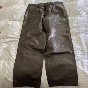Wide leg Leather Pants